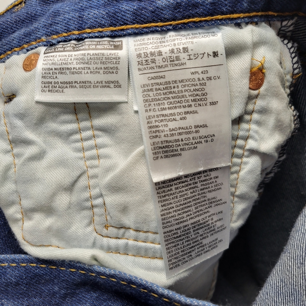 Levis 501 Button Fly Straight Leg Jeans Pants Mens 34x30 Work Business Casual - Picture 6 of 12